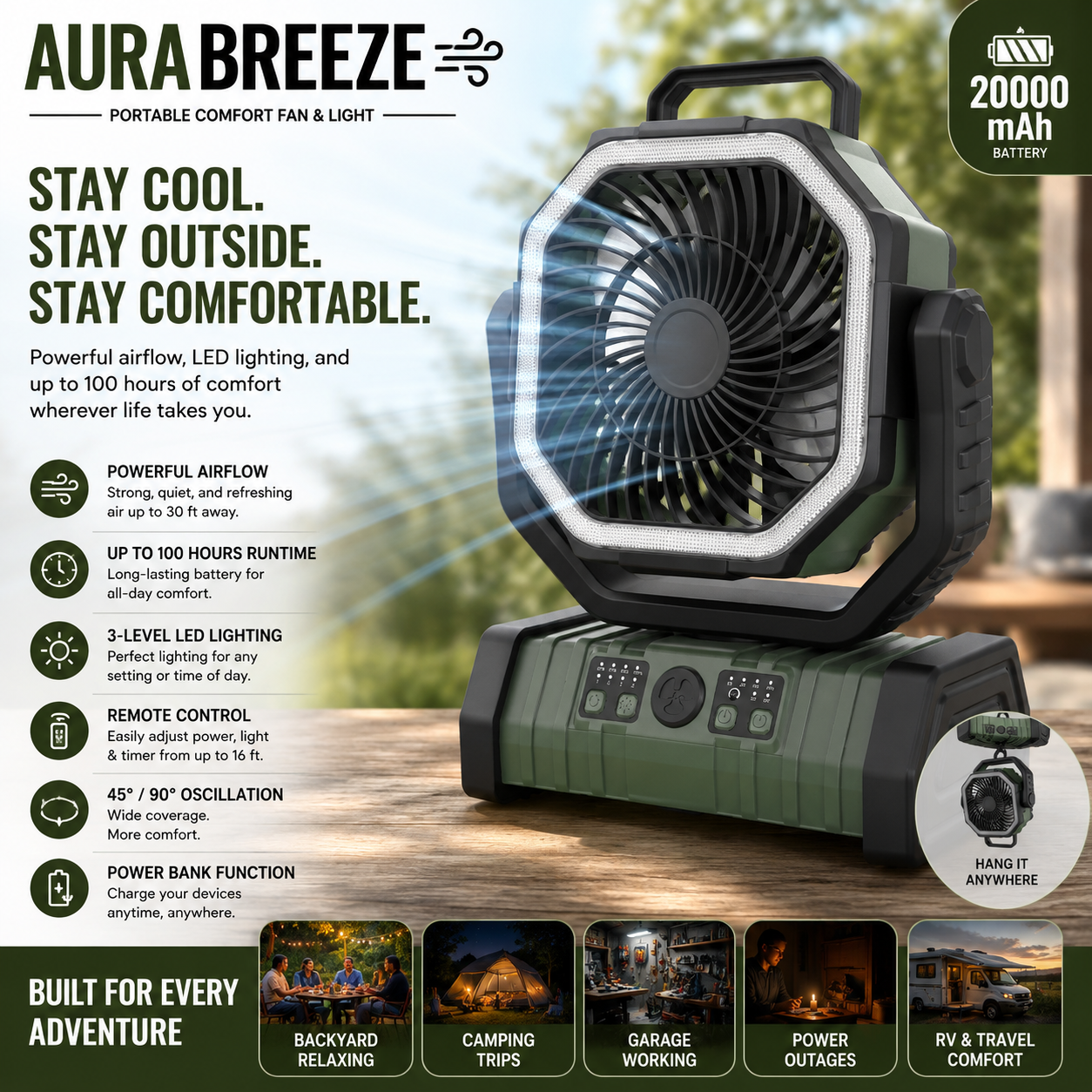 AuraBreeze | Portable Comfort for Patios, Garages & Outdoor Living